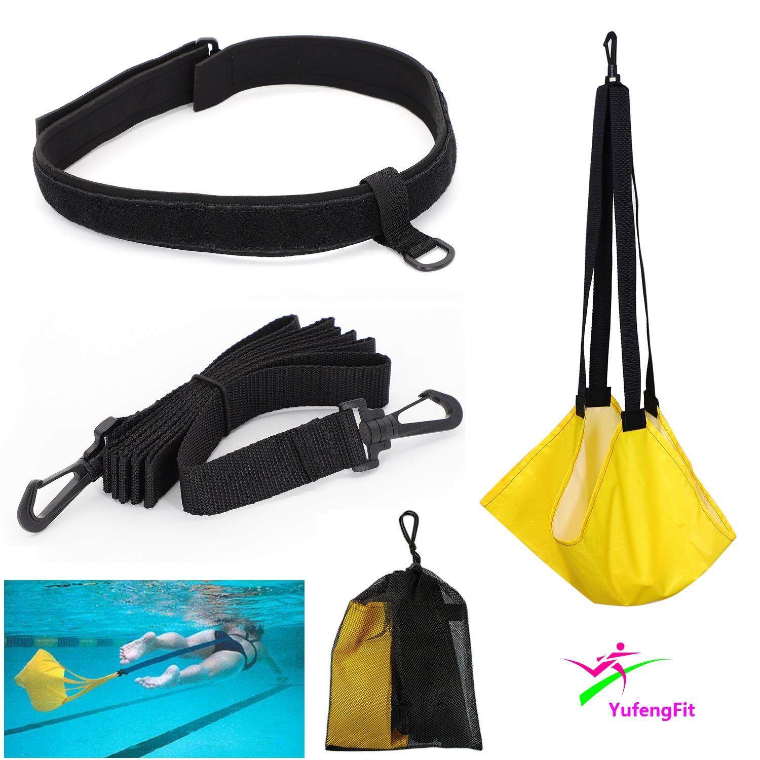 跨境儿童成人游泳力量训练器水中牵引绳阻力带阻力伞装备专业训练