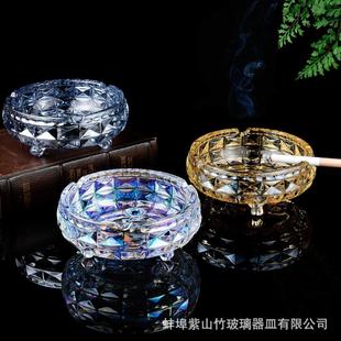 潮流家用客厅酒店办公室大气简约防飞灰 玻璃烟灰缸创意水晶个性