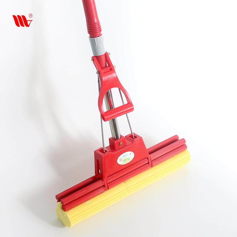 厂家威洁家品不锈钢38cm吸水海绵拖把家用一拖净滚轮挤水懒人拖把