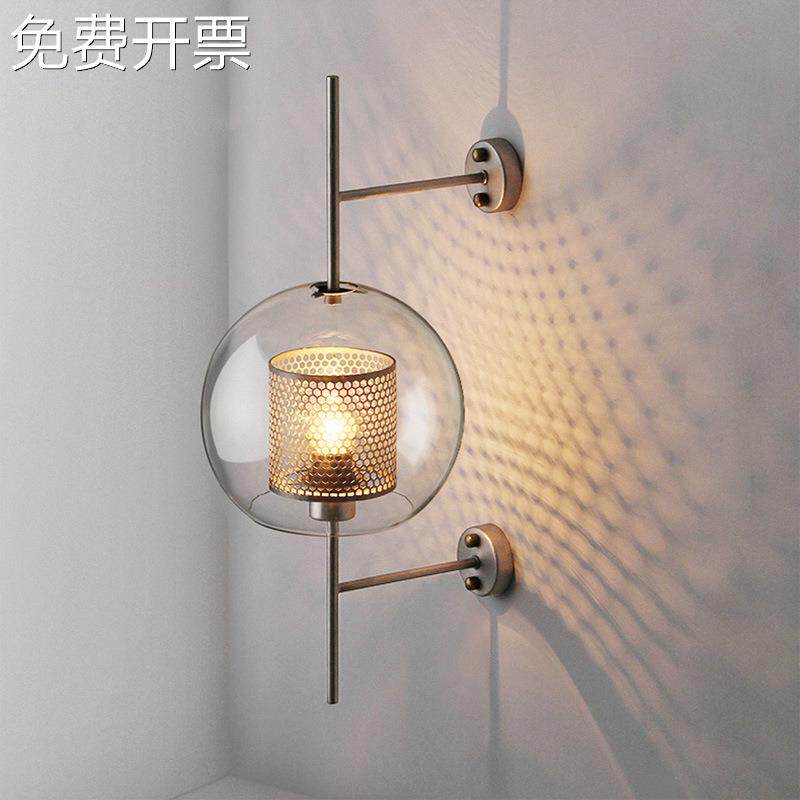 北欧设计现代客厅卧室床头走廊灯创意别墅会所酒店样板间玻璃壁灯