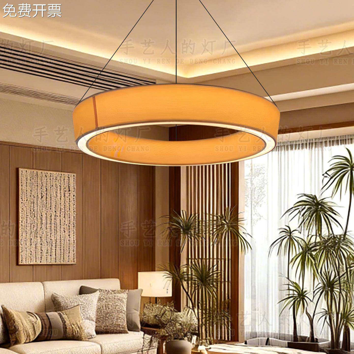 新中式圆环形吊灯宋代美学客厅主灯设计师推荐中国风复古布艺灯具,橡塑材料及制品,其他橡胶制品,淘宝优惠券,粉丝福利购,淘宝优惠卷