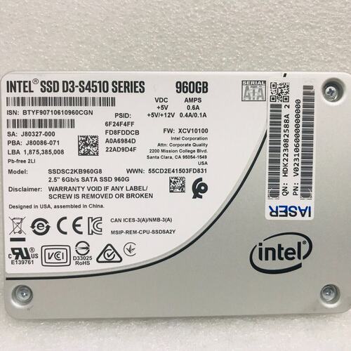 议价S4510 960G固态 SSDSC2KB960G8