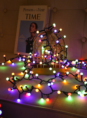 爆竹鞭炮LEDi灯串蜈蚣圣诞节日装饰窗帘灯藤条灯低压小樱桃球彩灯