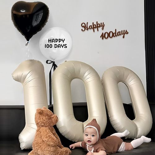 数字气球龙宝宝100天百岁百日A宴装饰布置婴儿拍照道具百天照家里