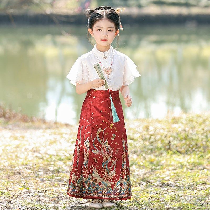 女童马面裙套装夏款2025新款儿C童汉服国风新中式古风古装女孩夏,童装/婴儿装/亲子装,汉服,淘宝优惠券,粉丝福利购,淘宝优惠卷