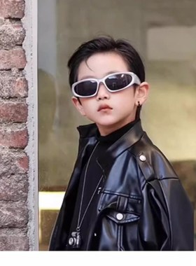 儿童炫酷个性T台走秀太阳眼镜男孩女童科技感街舞嘻X哈墨镜凹造型