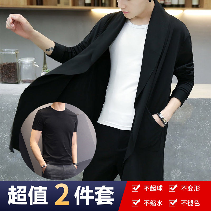 夏季风衣男中长款防晒男士薄款大风衣