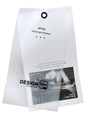 EVA塑料软片吊牌定做 简约服装商标挂牌订做 白色水洗Y布标签定制