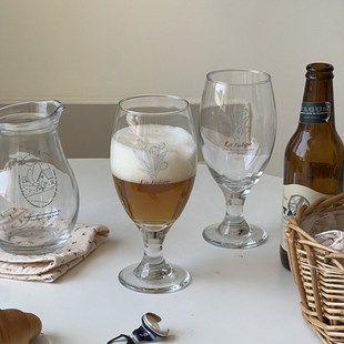 字母简约喝水杯家用玻璃杯小清新啤酒杯咖啡杯 家用冷饮果汁杯法式
