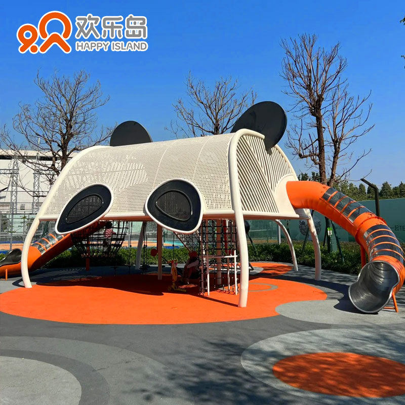 熊猫滑梯动物造型游乐设备厂家定做儿童乐园组合滑梯二次深化设计