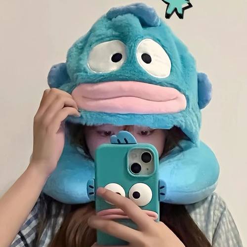 小丑鱼u型连帽枕护颈枕旅行坐飞机高铁头枕便携靠枕办公室午睡枕