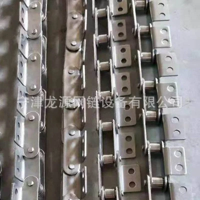 304不锈钢工业传动滚子链条  单侧弯板链条  3分06B 08B输送链条