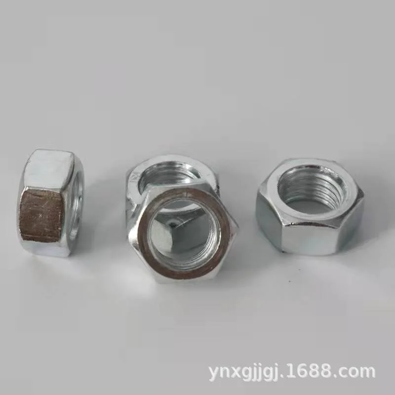 六角螺母 碳钢镀锌螺帽4级本色螺母镀彩锌罗帽M4M5M6M8M10M12-M30