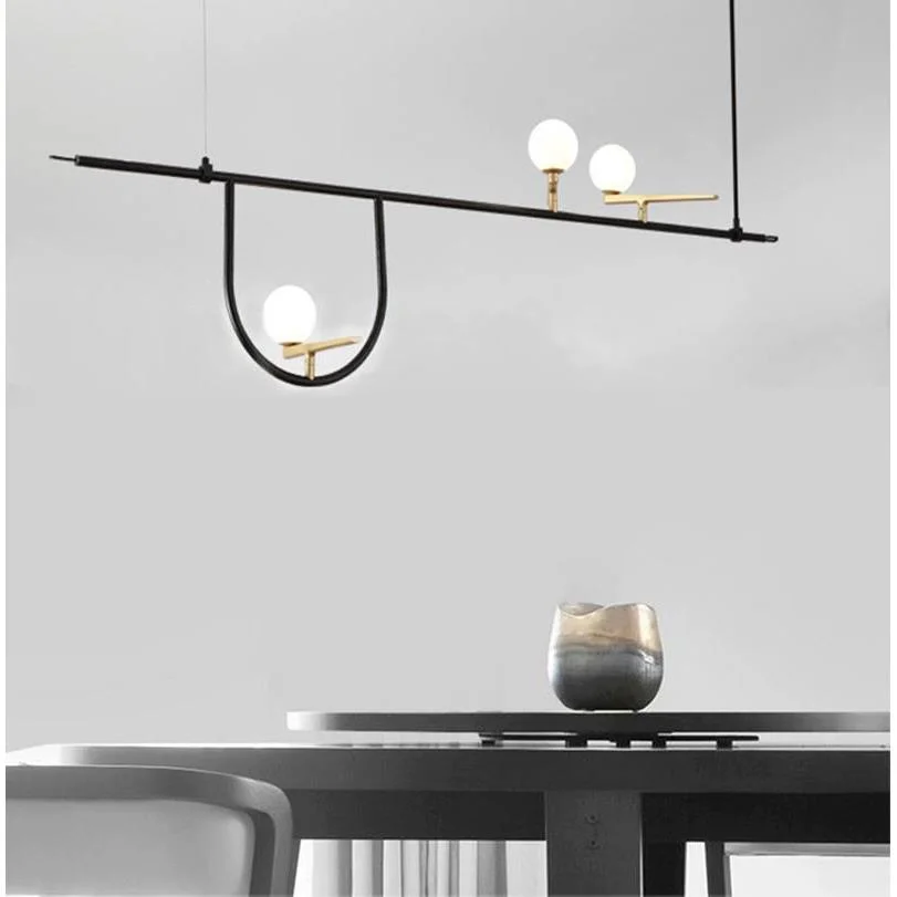 北欧极简线条小鸟灯具现代创意吧台餐厅书房茶几设计师款异形吊灯