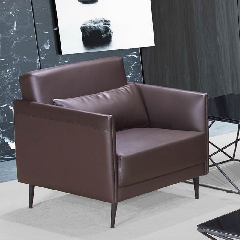 定制迪欧简约沙发三人位咖啡色西皮商务办公沙发家用休闲客厅沙发