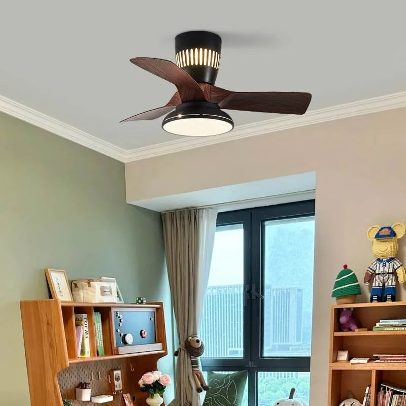 北欧儿童房风扇灯卧室书房餐厅现代简约吊扇灯吸顶电风扇一体吊灯