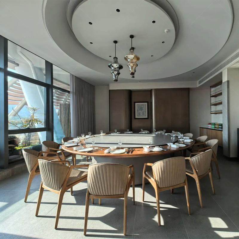 新中式酒店餐厅电动餐桌大圆桌会所包厢2米3实木岩板饭桌椅组合,商业/办公家具,酒店桌椅,淘宝优惠券,粉丝福利购,淘宝优惠卷