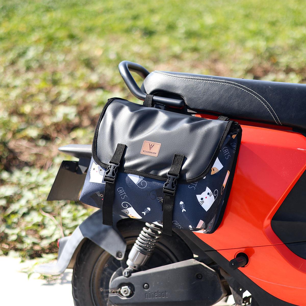 机车电动车侧挂包雨衣收纳袋前置物骑行挂兜电动车头加大车筐