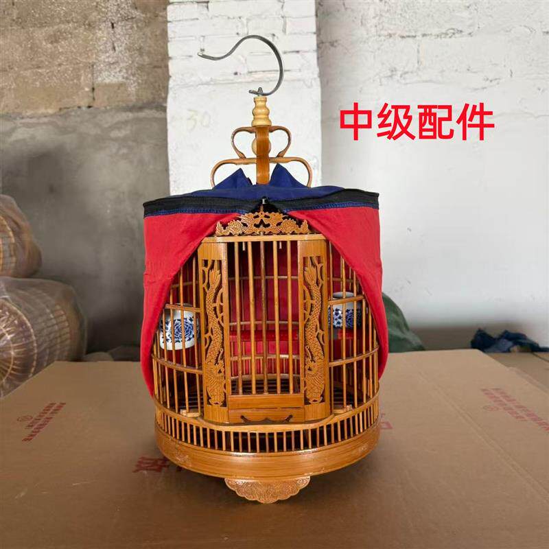 贵州凯里画眉笼老竹精品手工竹制三皮全套大号八哥鹩哥画眉鸟笼子
