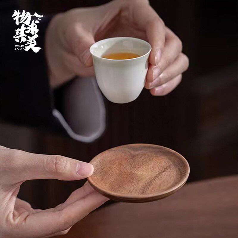 北美黑胡桃实木茶杯垫茶道水壶杯托茶杯架隔热垫杯托创意功夫茶具