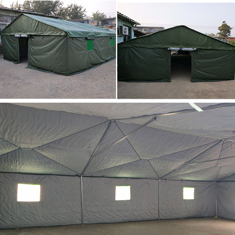 施工帐篷户外工地工程临时住宿救灾加厚防雨防晒民用帆布加棉帐篷