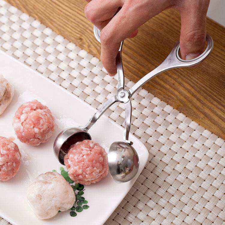 家用厨房丸子制作模具虾滑饭团挤压器不锈钢炸鱼肉丸夹圆球形勺子