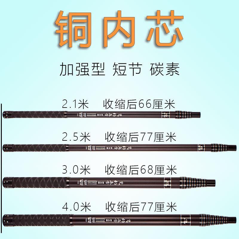 巨物抄网杆碳素超轻大物抄网竿摘果神器伸缩杆3米短节抄竿捞鱼辅