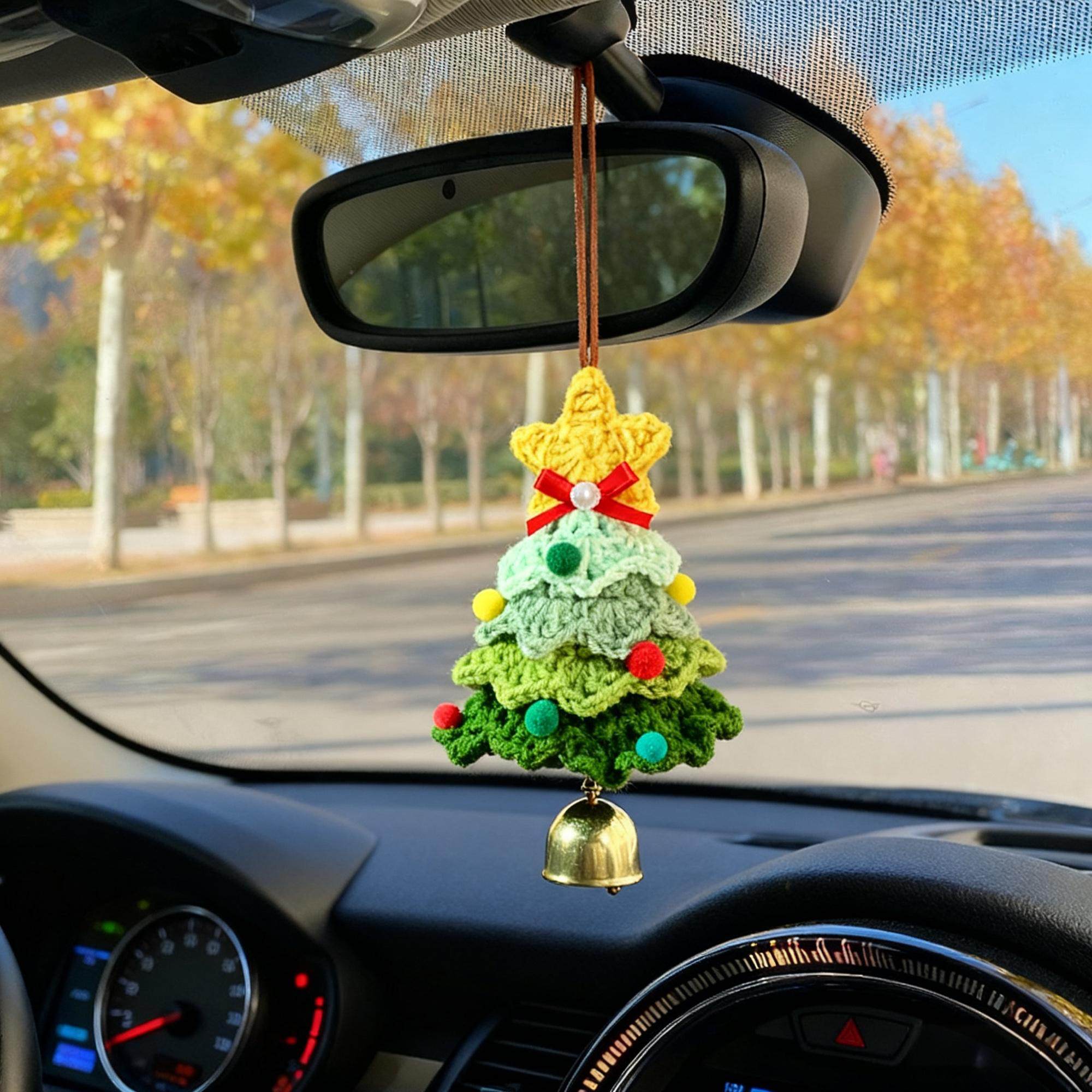 圣诞装饰挂饰创意汽车载包包挂件圣诞树铃铛手工编织成品2025新款,汽车用品/电子/清洗/改装,车挂,淘宝优惠券,粉丝福利购,淘宝优惠卷