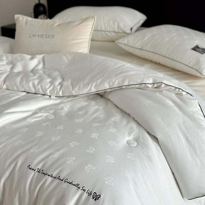 高品质A类60支全棉提花20%桑蚕丝雪绒被春秋被加厚款冬被被子被芯