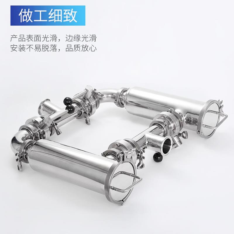 卫生级双联式管道过滤器串联分离器双筒过滤设备不锈钢304/316