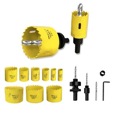 13PCS金属开孔器套装金属石膏板筒灯管道木工开孔器孔距开孔套装