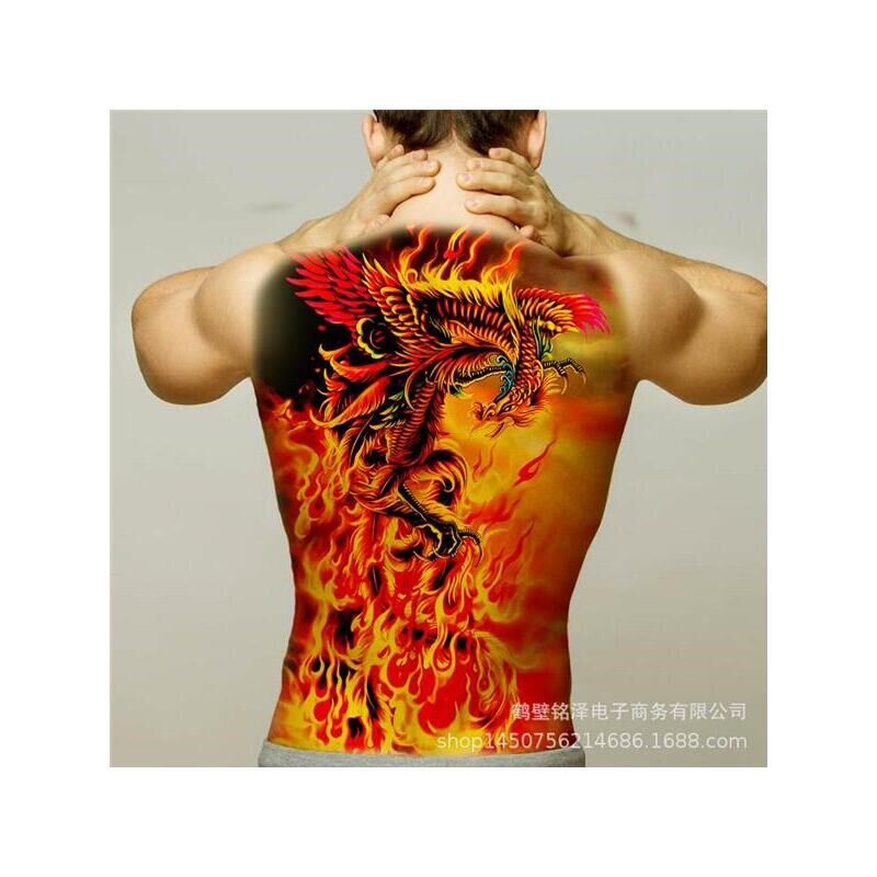 纹身贴男防水持久半永久男士高级感文身贴后背大面积仿艺妓老虎厂