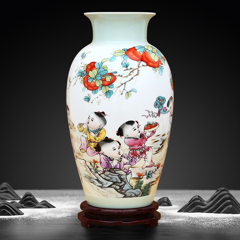 景德镇陶瓷器新中式花瓶客厅摆件家居玄关电视柜装饰品瓷瓶摆设