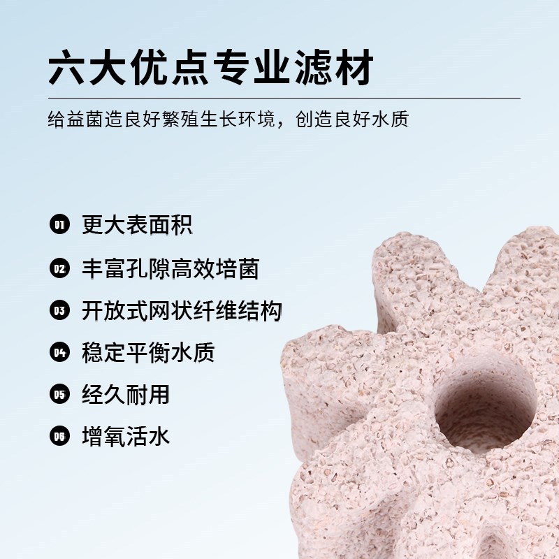 仟湖鱼缸滤材3DM八角过滤材料水族箱鱼池净化水质培养硝化细菌屋