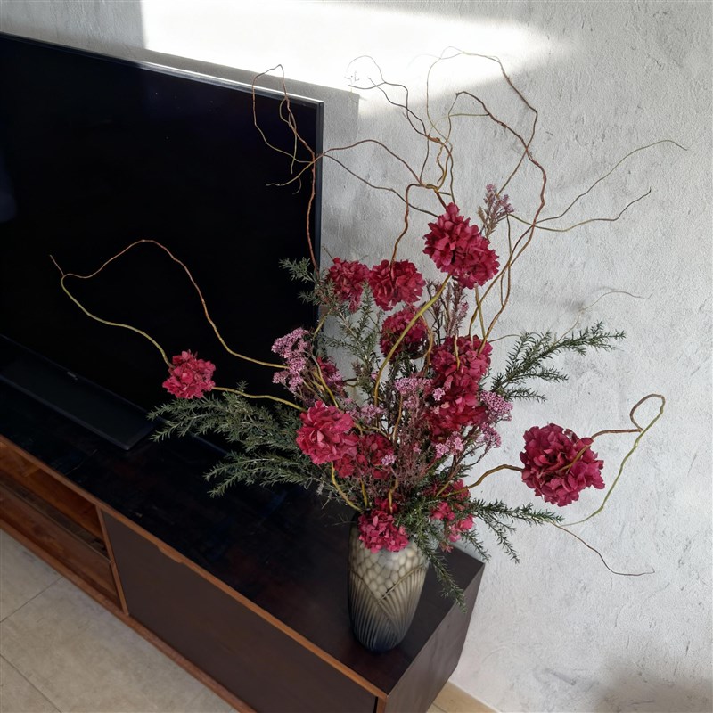 雅韵永生花绣球花艺设计真花居家摆设客厅桌面高级感干花摆件
