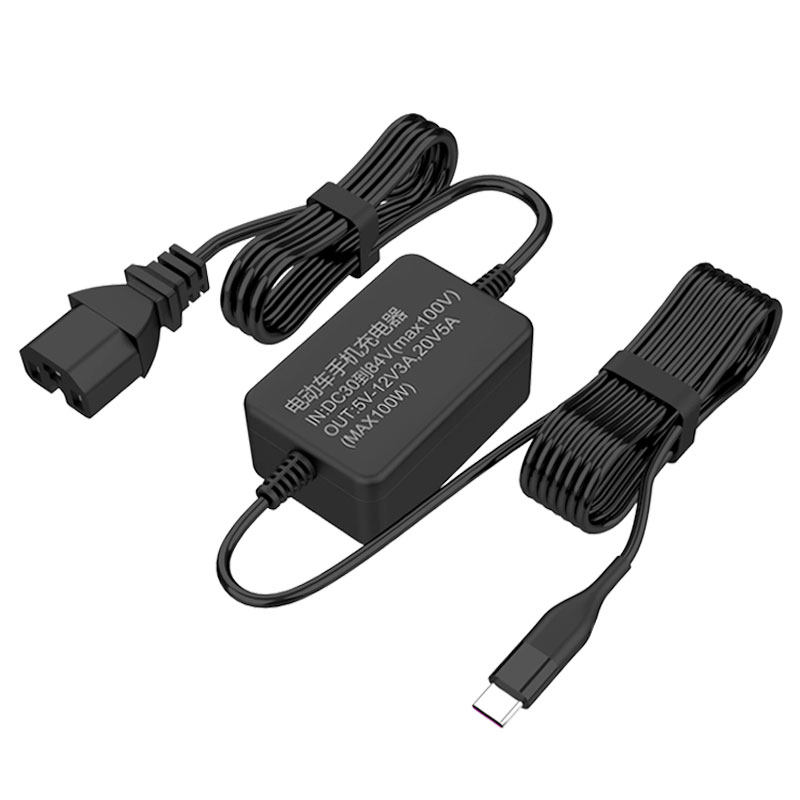 电动车手机充电器快充防水36V40V60V72伏电瓶通用usb改装转换器头