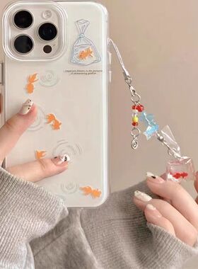 夏日小金鱼适用苹果16promax手机壳mate60pro华为pura70女款iPhone13荣耀400新款OPPOReno14/vivos30小米15