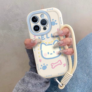 涂鸦狗狗适用苹果16promax手机壳iPhone14Pro华为mate60pro女款 Reno13挂绳vivos20小米15 pura70荣耀300新款