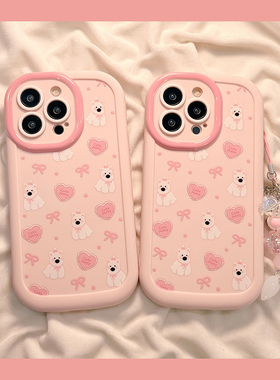爱心小白狗适用OPPOReno13/12手机壳FindX8Pro/X7可爱A93/a58全包A5PRO/a2防摔K12x一加13/ACE5魅族21卡通K11