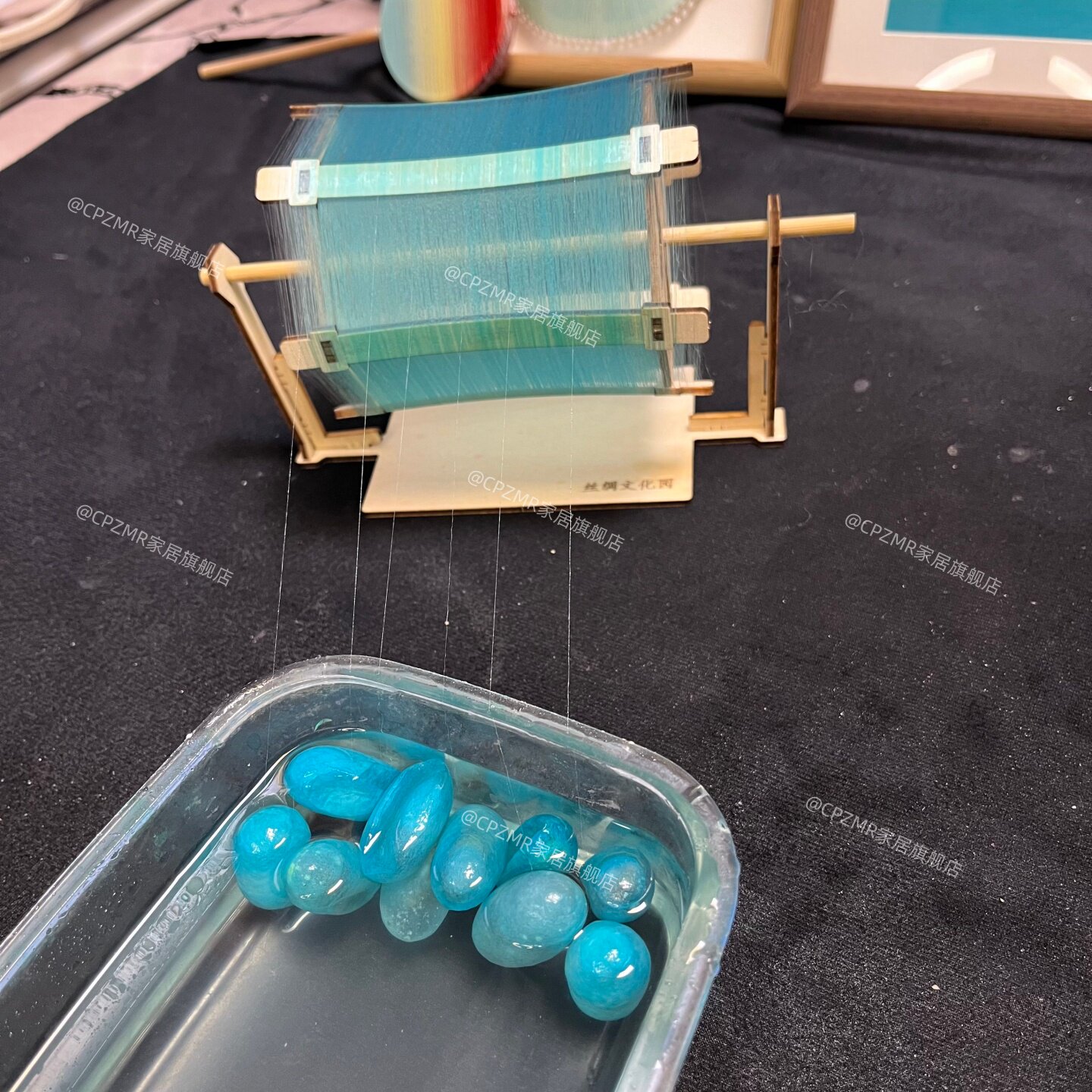 桌面抽丝机蚕丝灯笼材料包diy团建学生研学手工套包木质缫丝机器