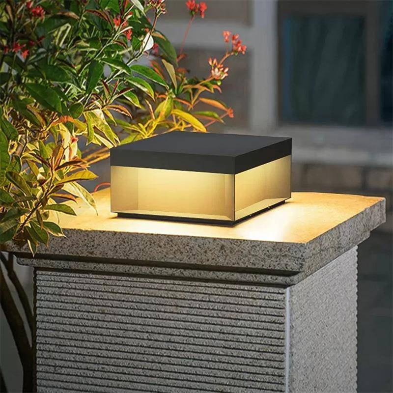 户外不锈钢简约柱头灯别墅庭院高端入户大门口柱子灯民宿墙头灯