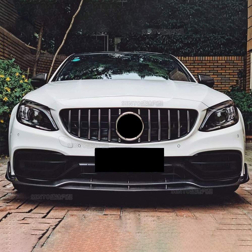 适用于2014-2021奔驰C级W205真C63改装中网GT竖条前杠进气栅格
