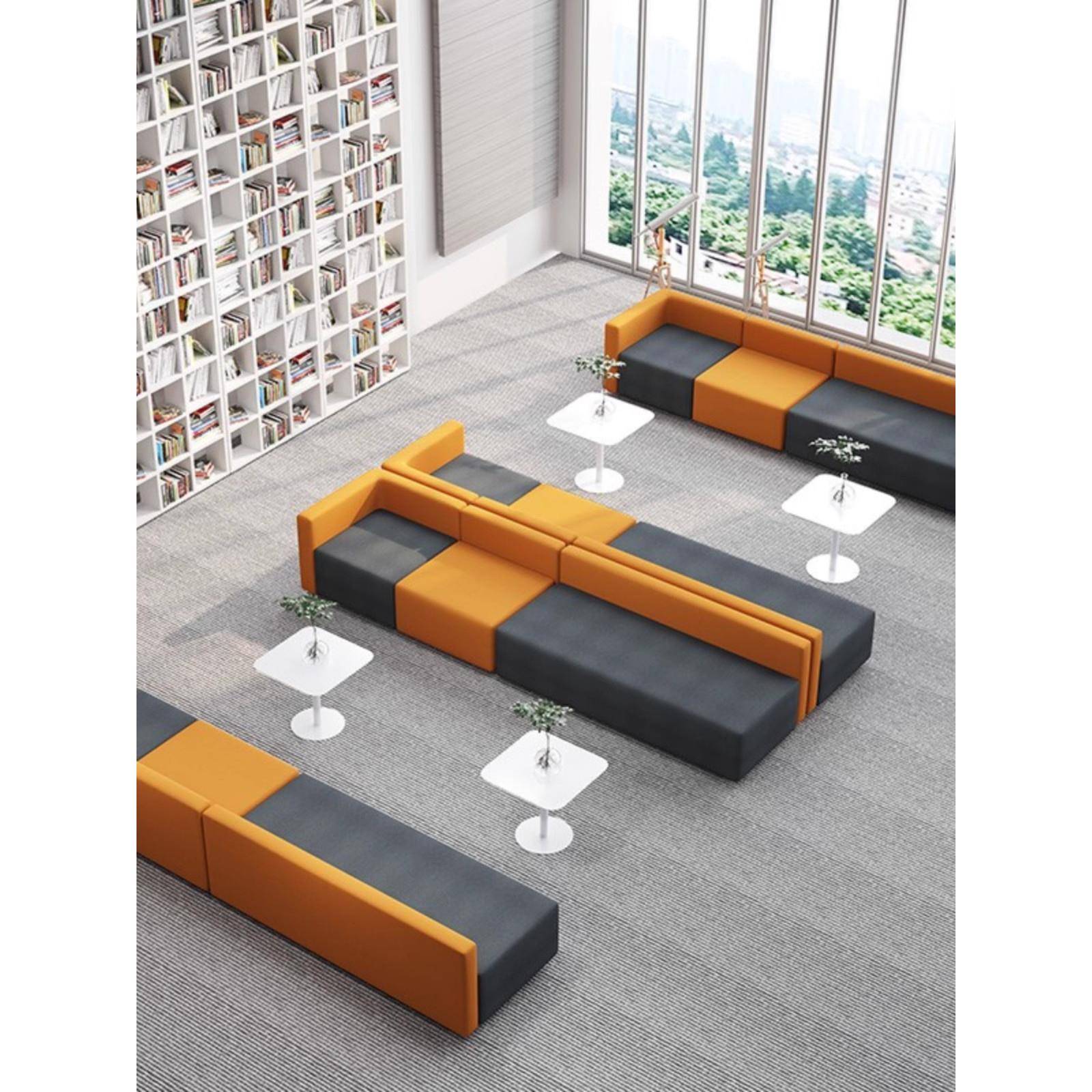 办公室沙发茶几组合套装简约现代早教培训机构接待家长等候休息区