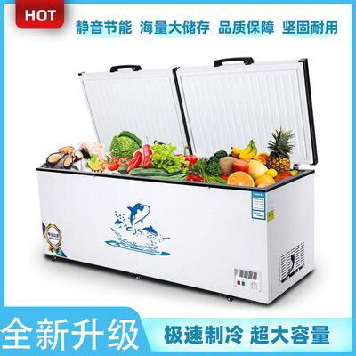 卧式冷藏柜商用大容量冰柜家用冰箱冷冻保鲜双温铜管卧柜