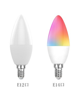 E14蜡烛灯泡RGBCW TUYA涂鸦E12 Zigbee 客厅吊顶吊灯Alexa Google