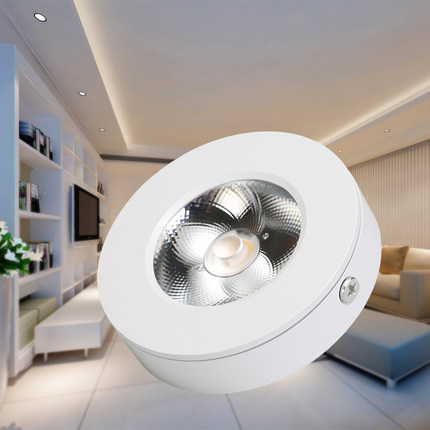 黑色超薄led明装小射灯酒柜免开孔筒灯5W10W客厅吸顶聚光天花灯