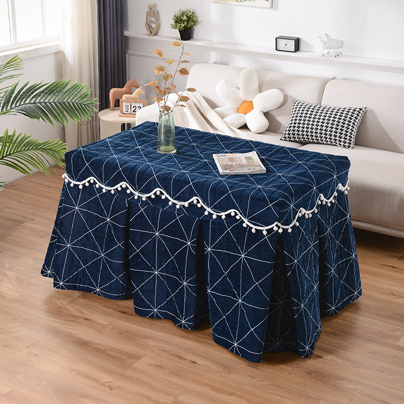 宇婷烤火桌子罩套长方形加绒加厚正方形烤火炉电V暖炉桌布罩茶几