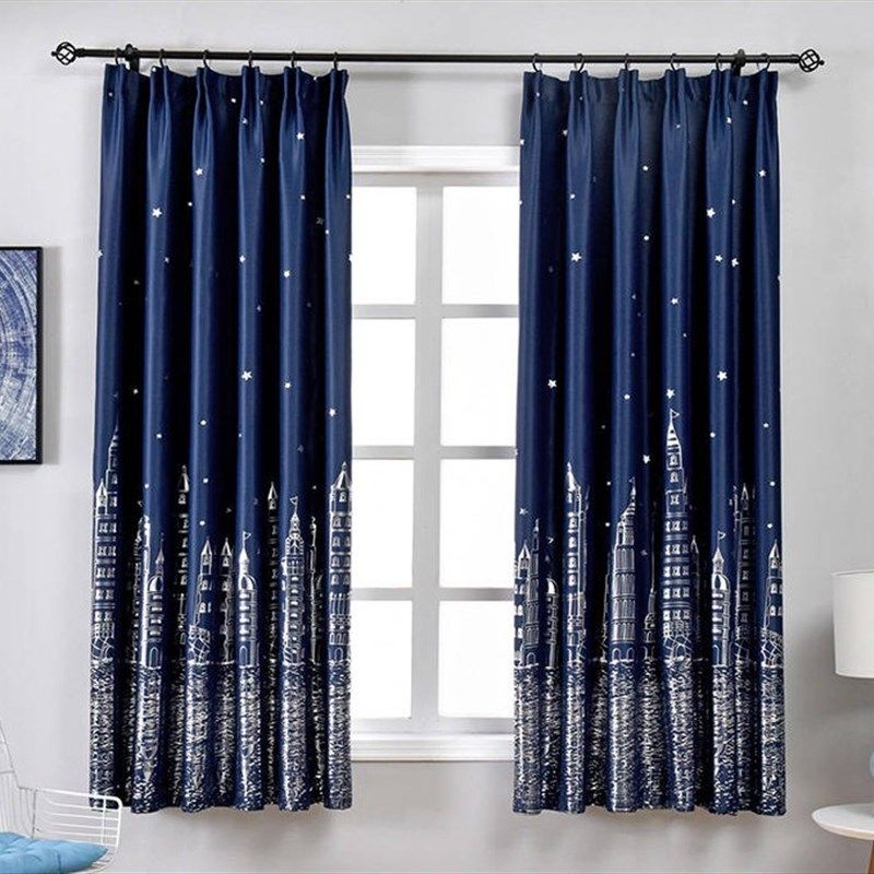 地中海儿童房男女孩窗帘布帘成品挂钩式全遮光短帘榻榻米飘窗卧室,居家布艺,定制窗帘,淘宝优惠券,粉丝福利购,淘宝优惠卷