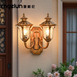 户外防水壁灯复古双头阳台露台大门庭院灯法式别墅民宿室外墙壁灯