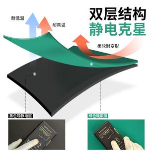 定制防静电橡胶板235mm防静电橡胶垫绿色抗防静电胶皮防静电台垫